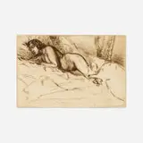 attribution James Abbott McNeill Whistler, Venus, 1859, etching on antique laid paper with unidentifiable watermark