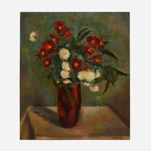 Still Life (Flowers) by Bror Julius Olsson Nordfeldt, oil on canvas, sold May 2022