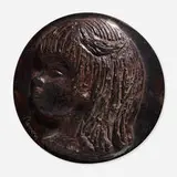 Pierre-Auguste Renoir, Profil de Coco medallion, bronze, Plexiglas display box