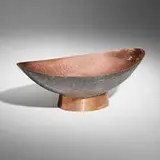 attribution Hans Przyrembel, Footed bowl, c. 1930, handwrought copper