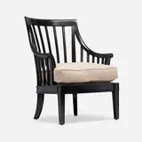 Contemporary, Armchair, c. 1990, lacquered wood, wool upholstery