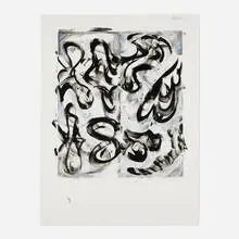 Julian Lethbridge, Untitled (Abstract), 1985, lithograph with India ink, gouache and graphite on Arches