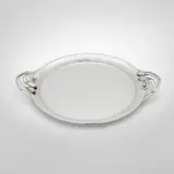 Hamilton, Danish-influenced round serving tray, sterling silver
