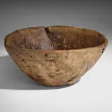 Primitive Antique, Bowl, burlwood, painted steel