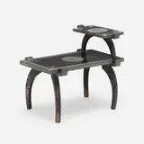 Ettore Zaccari, Two-tier occasional table, carved and lacquered wood