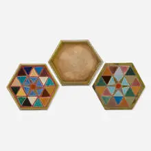 Pewabic Pottery, Collection of three Early works, c. 1905-10, glazed earthenware