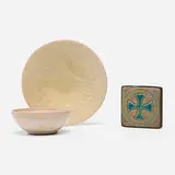 Pewabic Pottery, Collection of three tabletop accessories