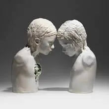 Sibylle Peretti, Two Genies, 2008, glazed porcelain