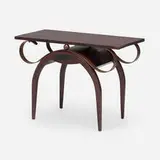 Eugène Printz, Occasional table, c. 1935, lacquered wood, oxidized steel