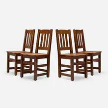 Chairs model 1811, set of four by Limbert, c. 1910, oak, sold May 2025