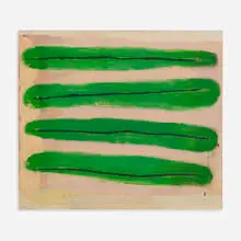 Long Green Beans by Katherine Bradford, 1995, oil on canvas, sold Feb 2016