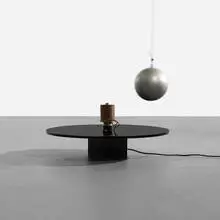 Takis, Boule, 1967, painted wood, Plexiglas, electromagnet, nails