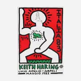 Keith Haring, Lucio Amelio poster with drawing, lithograph on paper, ink on paper