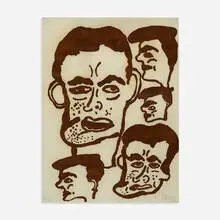 Untitled by Donald Baechler, 1992, ink on paper, sold Feb 2016