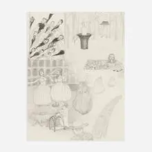 Dream Drawing by Jim Shaw, 1997, graphite on paper, sold Feb 2016