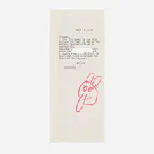 Untitled (Beautiful Eleanor Antin) by Ray Johnson, c. 1972, ink on printed paper, sold Feb 2016