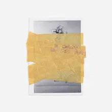 Untitled (To Christo) by Ray Johnson, c. 1972, printed paper, tape on found photo, sold Feb 2016