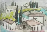 Humphrey Spender, Untitled, crayon and watercolour 10 x 14cm
