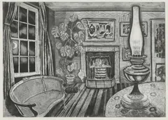 Untitled by Richard Bawden, Richard Bawden (b.1936) 'WINTER EVENING' Etching, sold Jun 2020