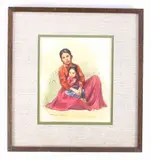 Untitled by Marilyn Buter, watercolor native sisters, offered Aug 2018