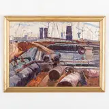 Dmitry Konstantionovich Gribok, Alexandrodar, 1931 ; 2013 / In fabbrica / Firmato Gribok D K in basso a destra, oil on cardboard