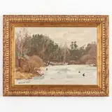 Sergey Alekseevich Grigoryev, Lugansk, 1910 ; Kyiv, 1988 / Il primo ghiaccio / Firmato S Grigoriev e datato 1975 in basso a sinistra