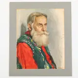 Anatoliy Alekseevich Kazantsev, Chabarovsk, 1908 ; Leningrado, 1984 / Ritratto d'anziano / Firmato Kazantsev e datato 1954 in basso a destra