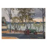 Kyiv, 1916 ; 2006 / Scorcio di villaggio / Firmato S Podervyansky e datato 63 in basso a destra by Sergiy Pavlovich Podervyansky, oil on cardboard, offered Oct 2023