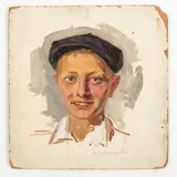 Olexandr Grigorovich Maksimenko, Vilkhovatka, 1916 ; Kyiv, 2011 / Ritratto di ragazzo / Firmato O Maksimenko in basso a destra