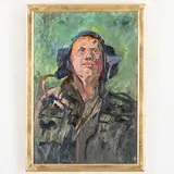 Dmitry Konstantionovich Gribok, Alexandrodar, 1931 ; 2013 / Ritratto di carrista, oil on cardboard