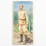 Kharkiv, 1908 ; Kiev, 1985 / Figura di soldato by Georgy Stepanovich Melikhov, oil on canvas, offered Oct 2023