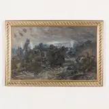Verkhny Baskunchak, 1914 ; Kyiv, 1982 / Battaglia sul Dniepr / Firmato Budnikov in basso a sinistra by Olexandr Gavrilovich Budnikov, oil on canvas, offered Oct 2023