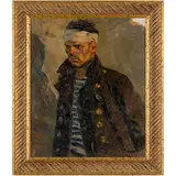 Victor Grigorovich Puzyrkov, Dnepropetrovsk, 1918 ; Kyiv, 1999 / Ritratto di partigiano, 1946 / Firmato V Pusirkov e datato 1946 in basso a destra