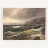 Dnepropetrovsk, 1918 ; Kiev, 1999 / Tempesta sul mare by Victor Grigorovich Puzyrkov, oil on canvas, offered Oct 2023