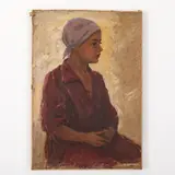 Vladimir Nikolaevich Kostesky, 1905 ; 1968 / Ritratto di ragazza / Firmato Kostesky in basso a destra