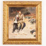 Victor Grigorievich Pusirkov, 1918 ; 1999 / Studio per il dipinto Soldati / Firmato V Pusirkov in basso a sinistra, oil on cardboard