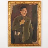 1921 ; 2008 / Ritratto di Stalin by Mychajlo Ilic Krivenko, oil on cardboard, offered Oct 2023