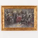 Grigoriy Stepanovich Vasetskiy, Novoivanovka, 1928 / Lenin in riunione / Firmato Vasetskiy e datato 70 in basso a destra