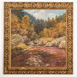 Kobyletska Poliana, 1891 ; Uzhgorod, 1975 / Paesaggio fluviale / Firmato Bokshay e datato 961 in basso a destra by Joseph Josephovich Bokshay, oil on canvas, offered Oct 2023