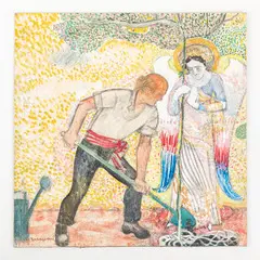 Belopolye, 1925 ; Kiev, 1990 / L'albero / Firmato V Zaretsky in basso sinistra by Viktor Zaretsky, mixed media on cardboard, offered Oct 2023