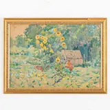 Olexa Oleksievich Shovkunenko, Kherson, 1884 ; Kyiv, 1974 / Campo con girasoli a Ufa / Firmato A Shovkunenko e datato 1942 in basso a destra