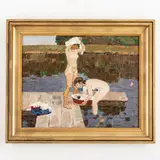 Grigory Andriyovich Shponko, Balki, 1926 ; 2005 / Giovani bagnanti / Firmato G Shponko in basso a destra, oil on canvas