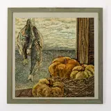 Natura morta con zucche e pesci / Firmato V Ciuprina e datato 93 in basso a sinistra by Vladimir Grigorievich Ciuprina, oil on paper, offered Oct 2023
