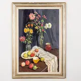 Velyka Rogozyanka, 1915 ; Kharkiv, 1994 / Natura morta con mele e fiori / Firmato G Tom e datata 1985 in alto a sinistra by Grigoryi Oleksiyovich Tomenko, oil on canvas, offered Oct 2023