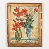 Vadim Ivanovich Odaynik, Odessa, 1925 ; Kiev, 1984 / Vasi con fiori / Firmato V Odaynik in basso a destra