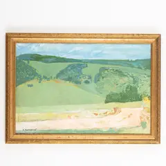 Belopolye, 1925 ; Kiev, 1990 / Paesaggio / Firmato V Zaretsky in basso a sinistra by Viktor Zaretsky, oil on canvas, offered Oct 2023