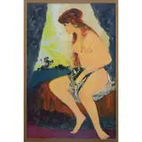 Salvatore Fiume, Comiso 1915 - Milano 1997 / Tenda dei nomadi, oil on masonite