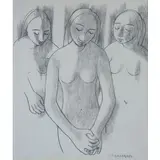Felice Casorati, Novara 1883 - Torino 1963 / Tre nudi, 1950
