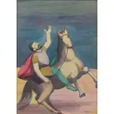 Pompeo Borra, Milano 1898 - 1973 / Senza titolo, oil on compensato