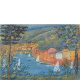 Michele Cascella, Ortona 1892 - Milano 1989 / Portofino, oil on canvas